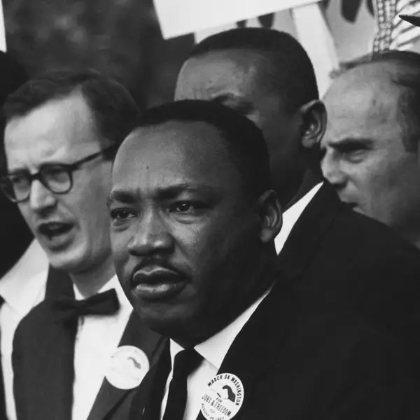 Martin Luther King, Jr  y Mathew Ahmann in the Civil Rights March on Washington.