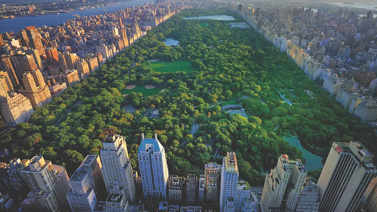 An aerial view of Central Park.