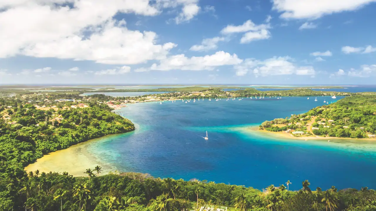 An aerial view of the archipelago.