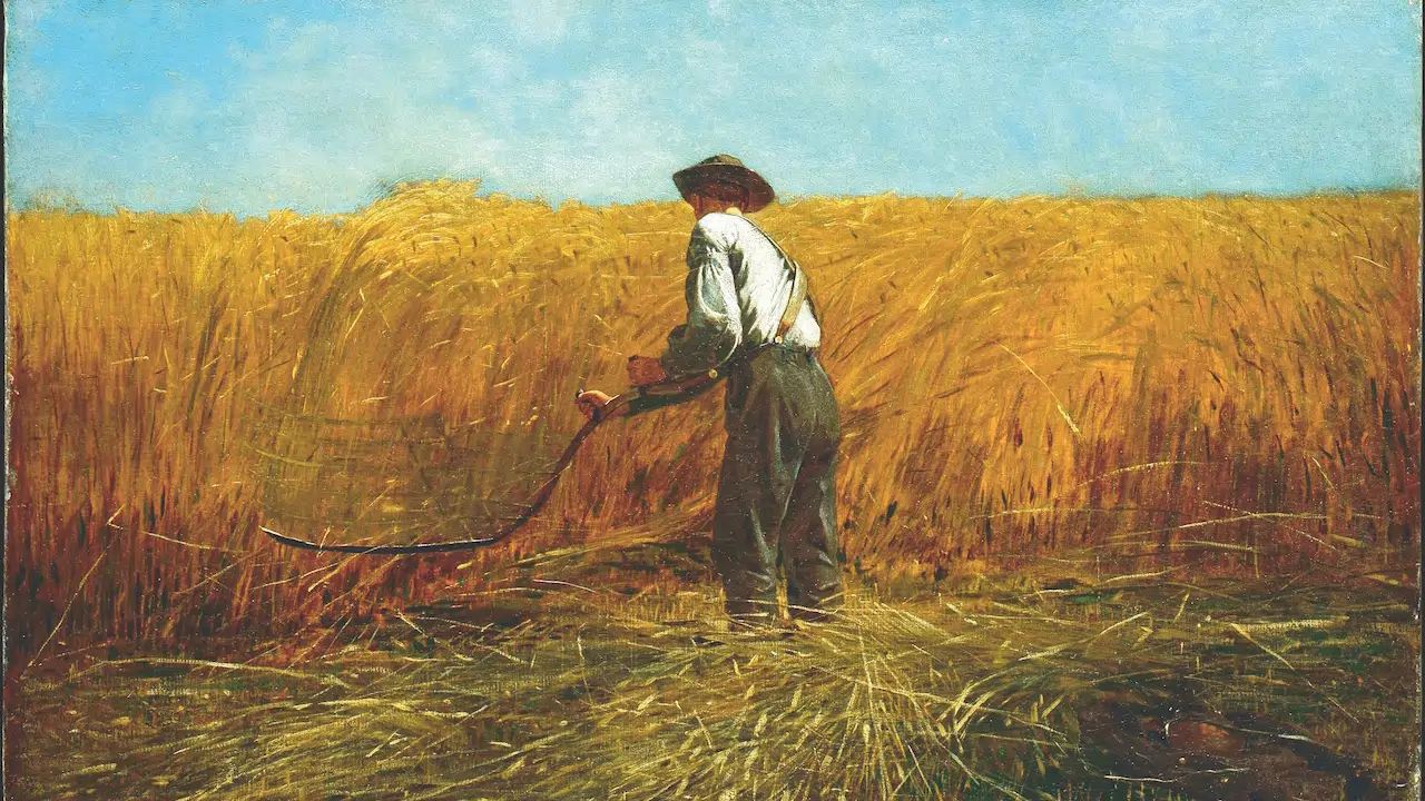 The Veteran in a New Field (1865) by American painter Winslow Homer.